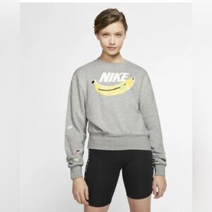 Nike Gray crewneck Sweatshirt with Yellow Banana Design size 1X
